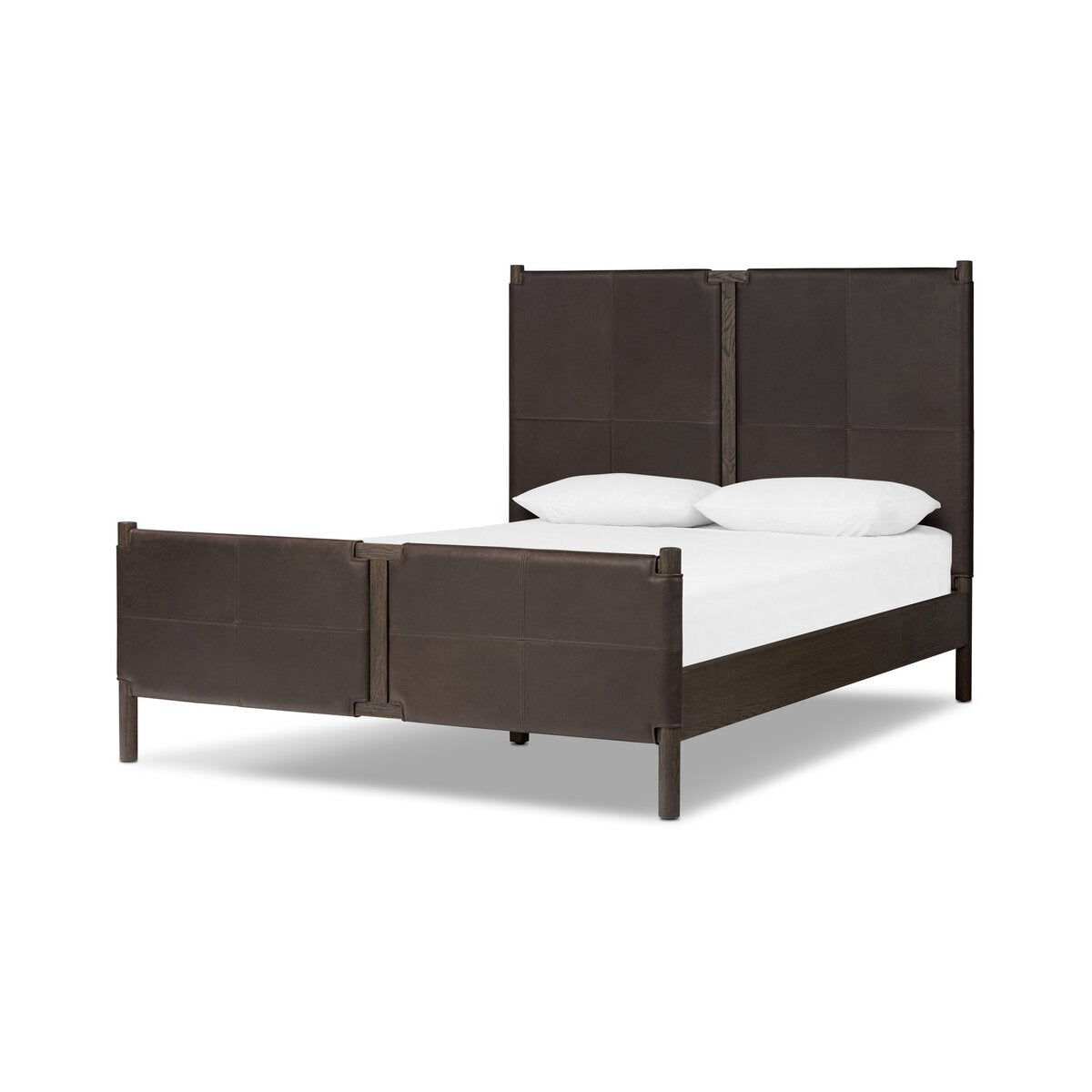 Salado Cuero Top Negro Queen Cama