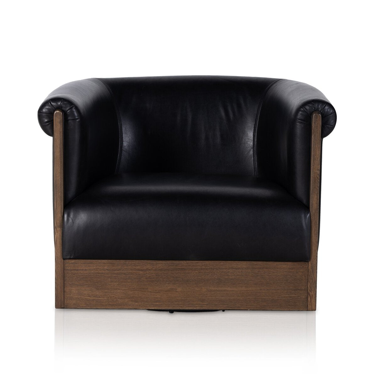 Colby Cuero Top Negro Silla de Acento