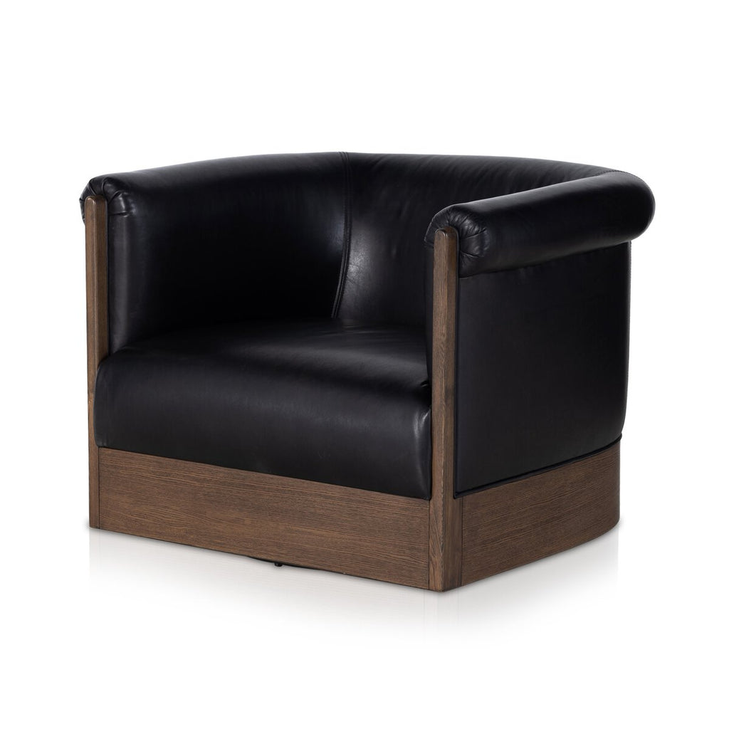 Colby Cuero Top Negro Silla de Acento