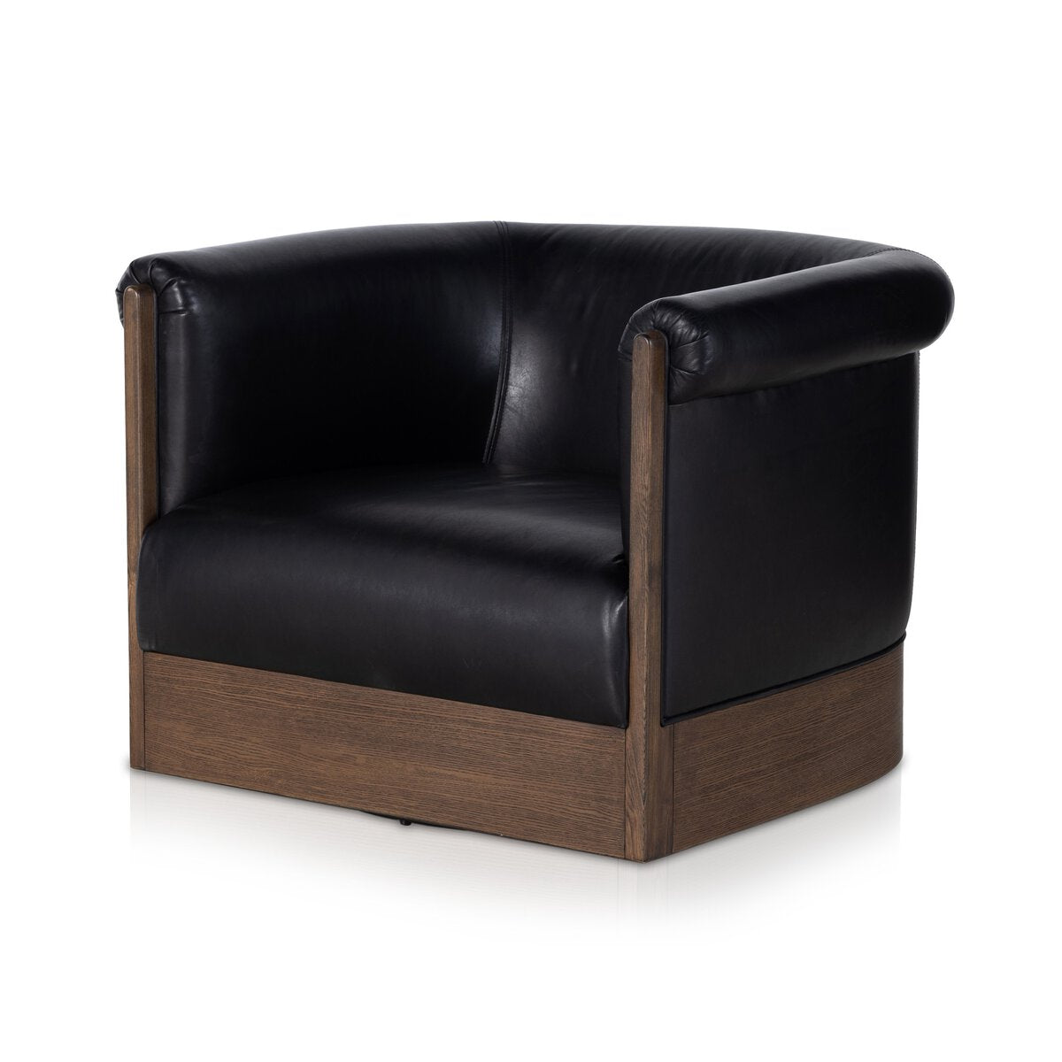 Colby Cuero Top Negro Silla de Acento