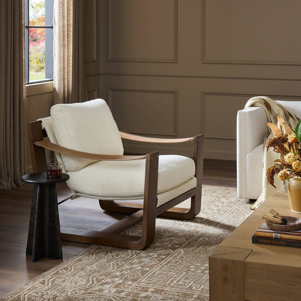 Cesar Lino Crema/Cuero Top Camel Silla de Acento