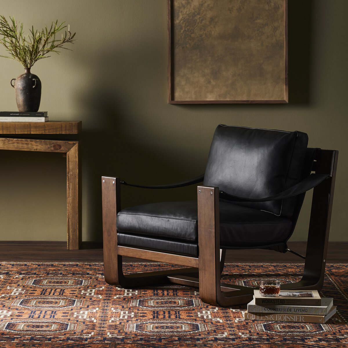 Cesar Cuero Top Negro Silla de Acento