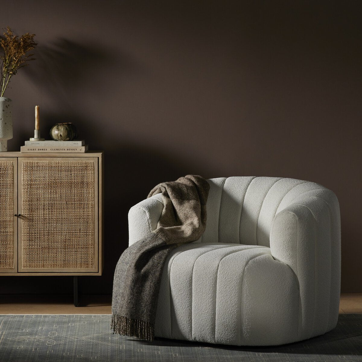 Elliana Boucle Blanco Silla de Acento