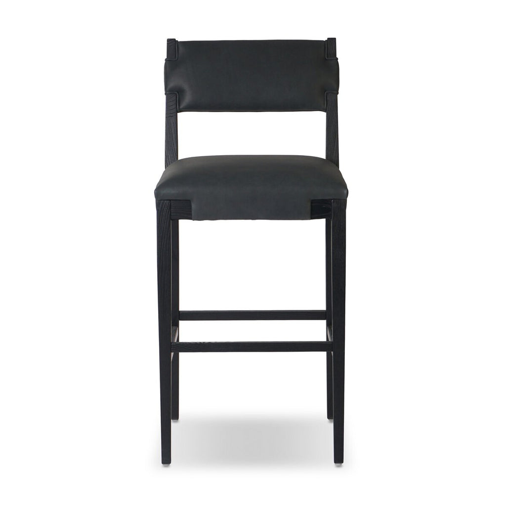 Tamari Cuero Top Negro Bar Stool