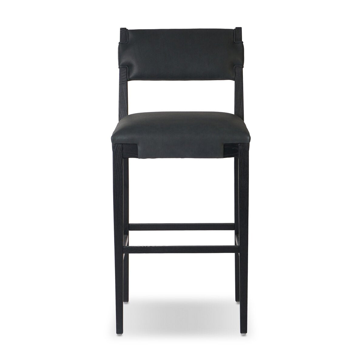 Tamari Cuero Top Negro Bar Stool