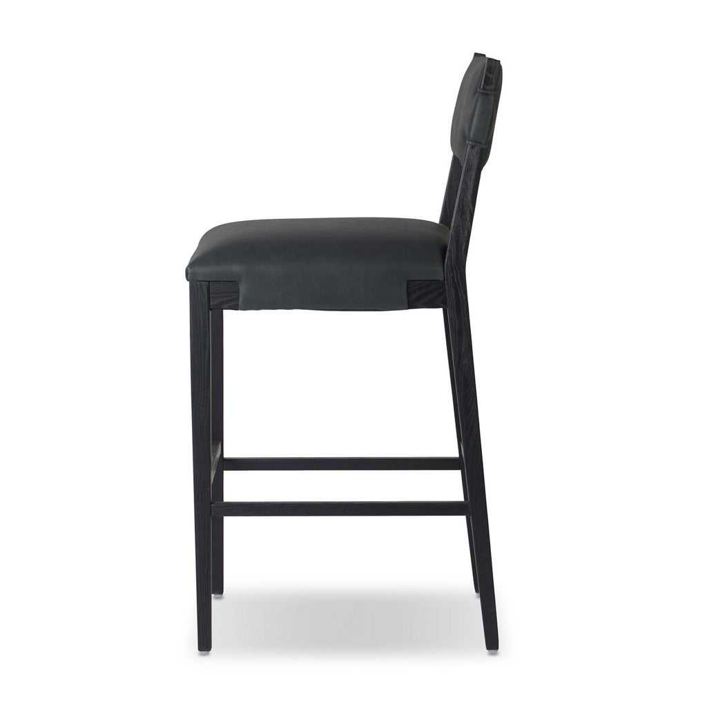 Tamari Cuero Top Negro Bar Stool