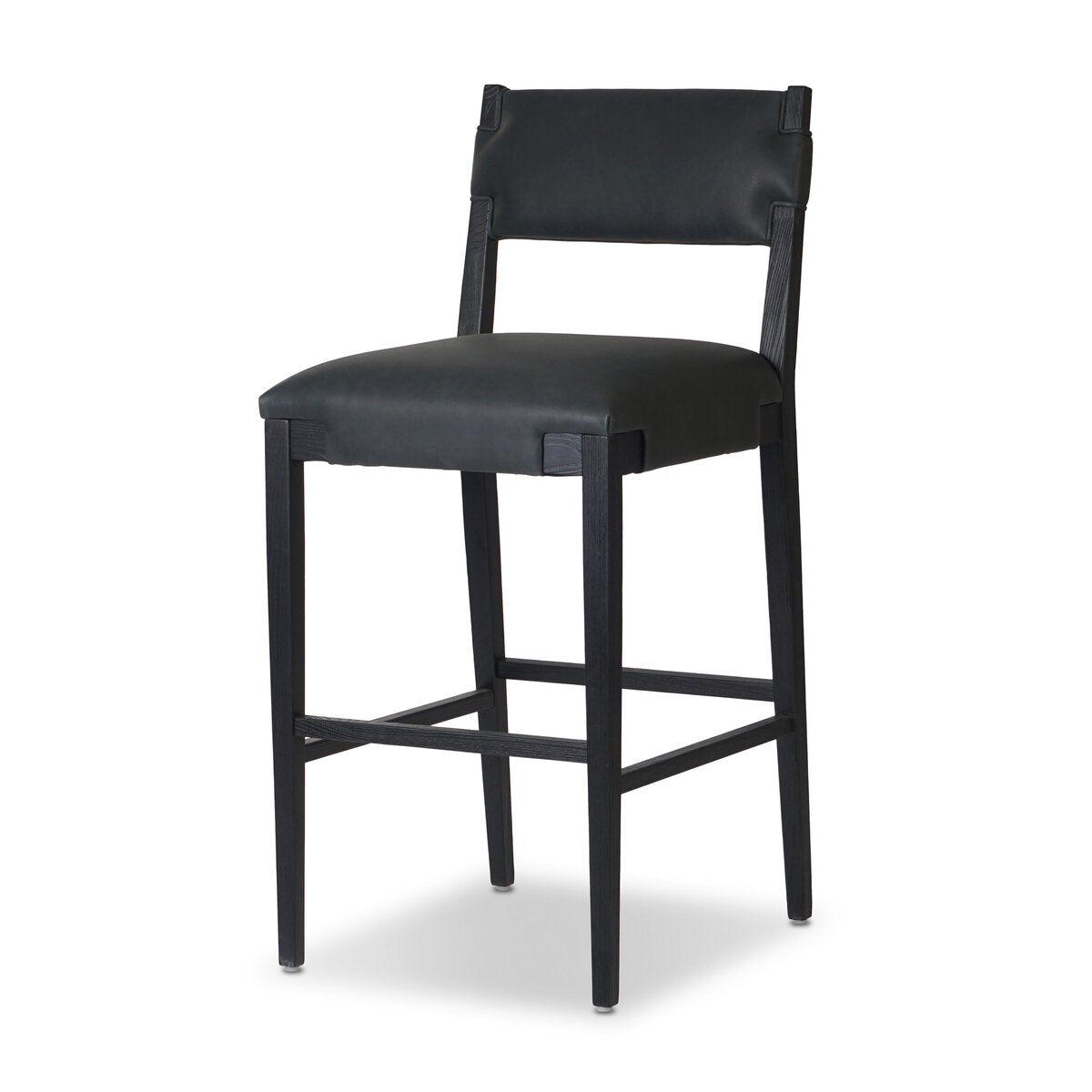 Tamari Cuero Top Negro Bar Stool