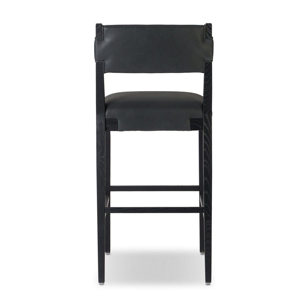 Tamari Cuero Top Negro Bar Stool