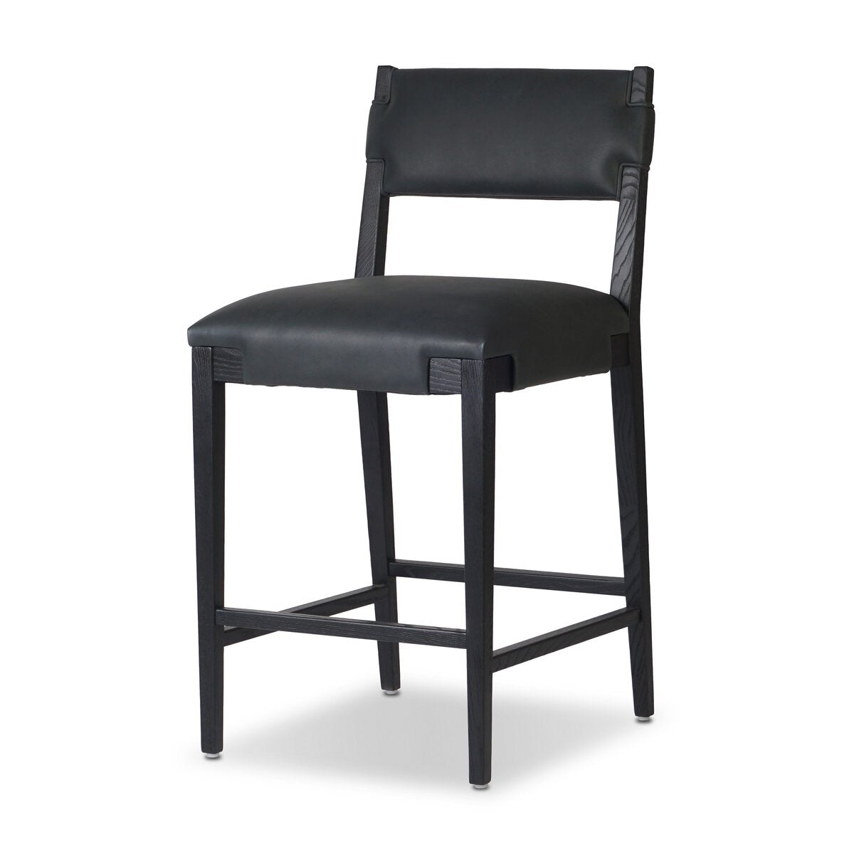 Tamari Cuero Top Negro Counter Stool