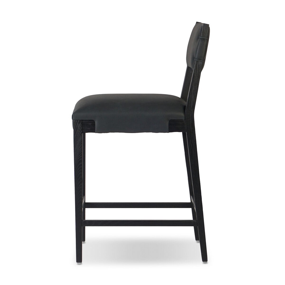 Tamari Cuero Top Negro Counter Stool