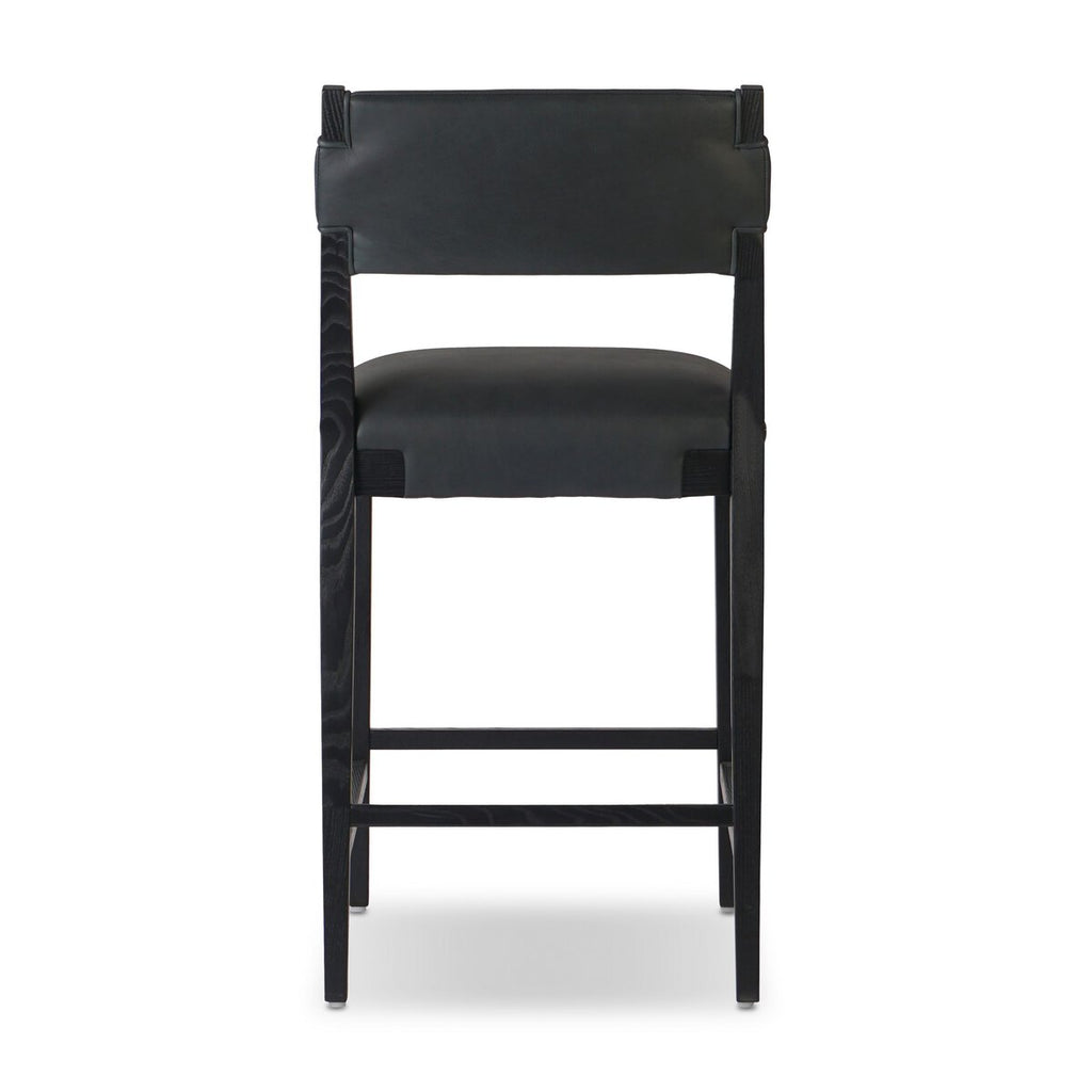 Tamari Cuero Top Negro Counter Stool
