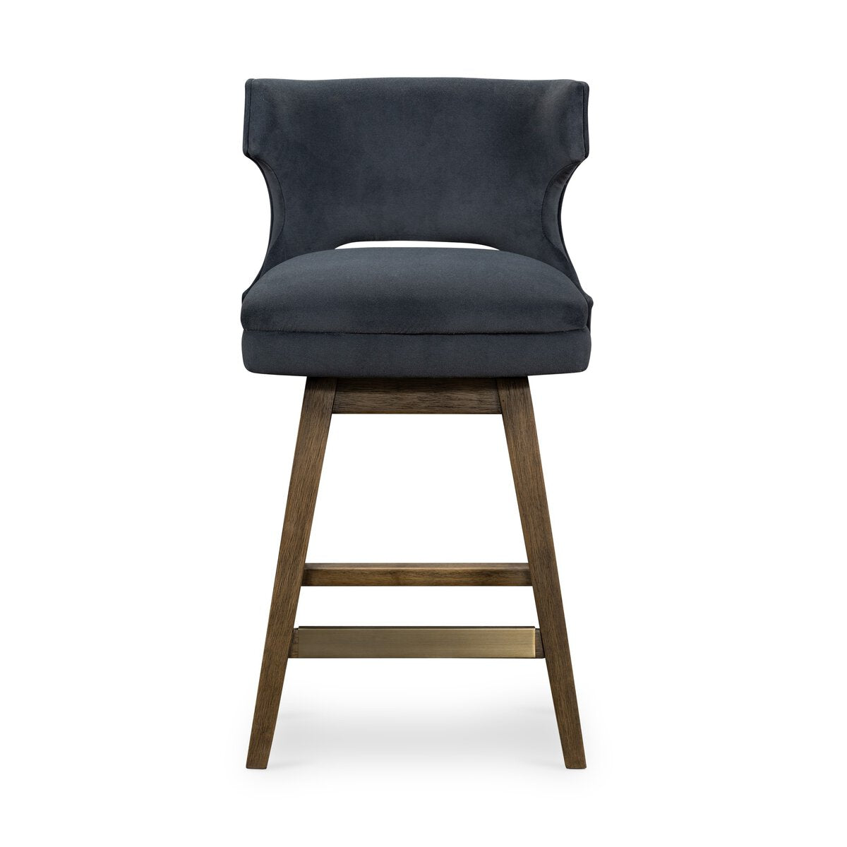 Task Terciopelo Azul Giratoria Counter Stool