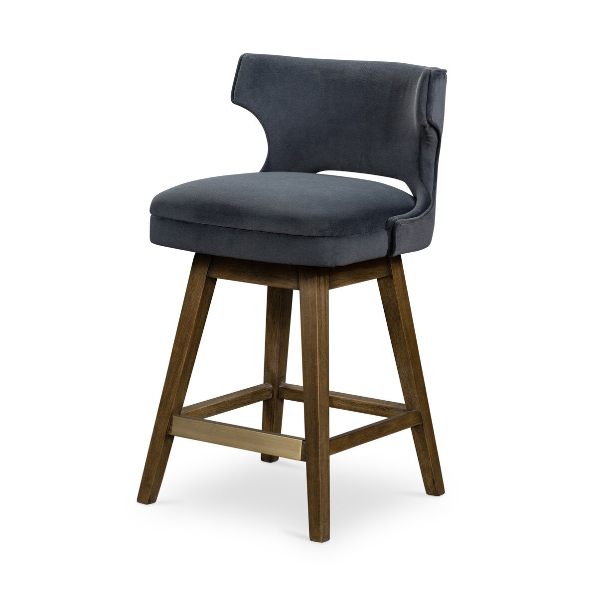 Task Terciopelo Azul Giratoria Counter Stool