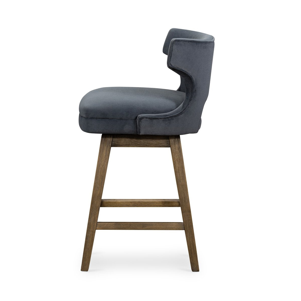 Task Terciopelo Azul Giratoria Counter Stool