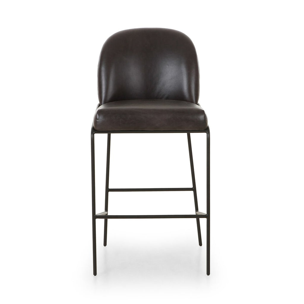 Astrud Cuero Top Negro Bar Stool