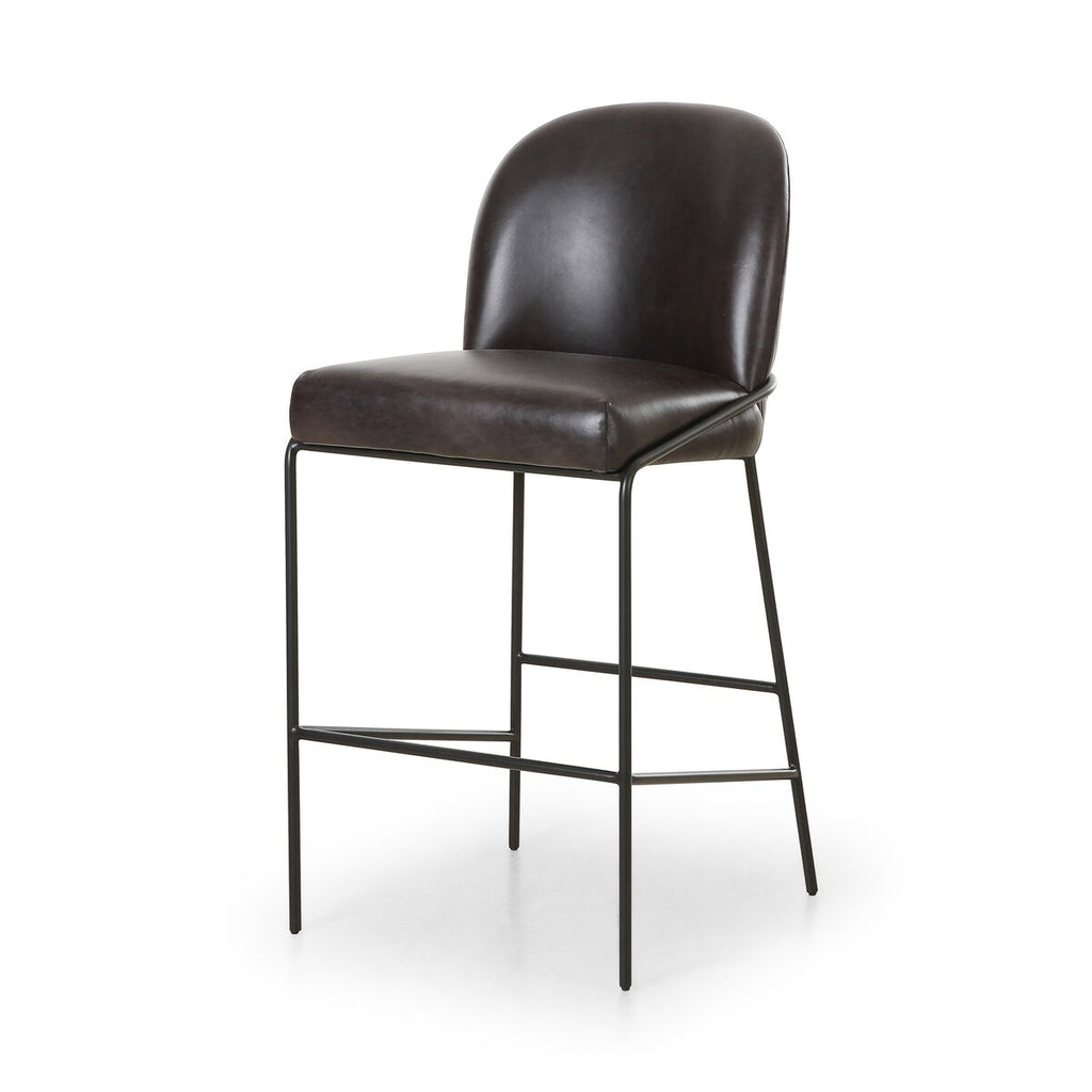 Astrud Cuero Top Negro Bar Stool