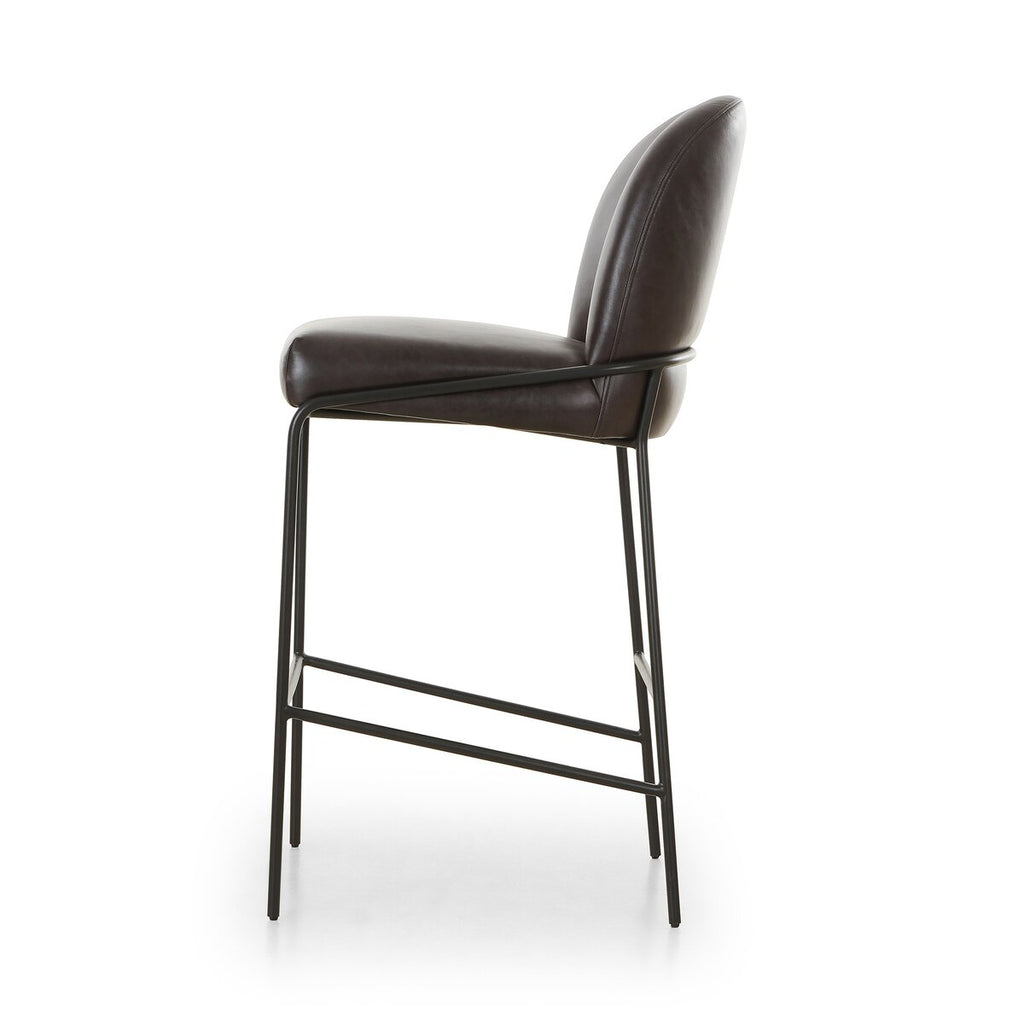 Astrud Cuero Top Negro Bar Stool