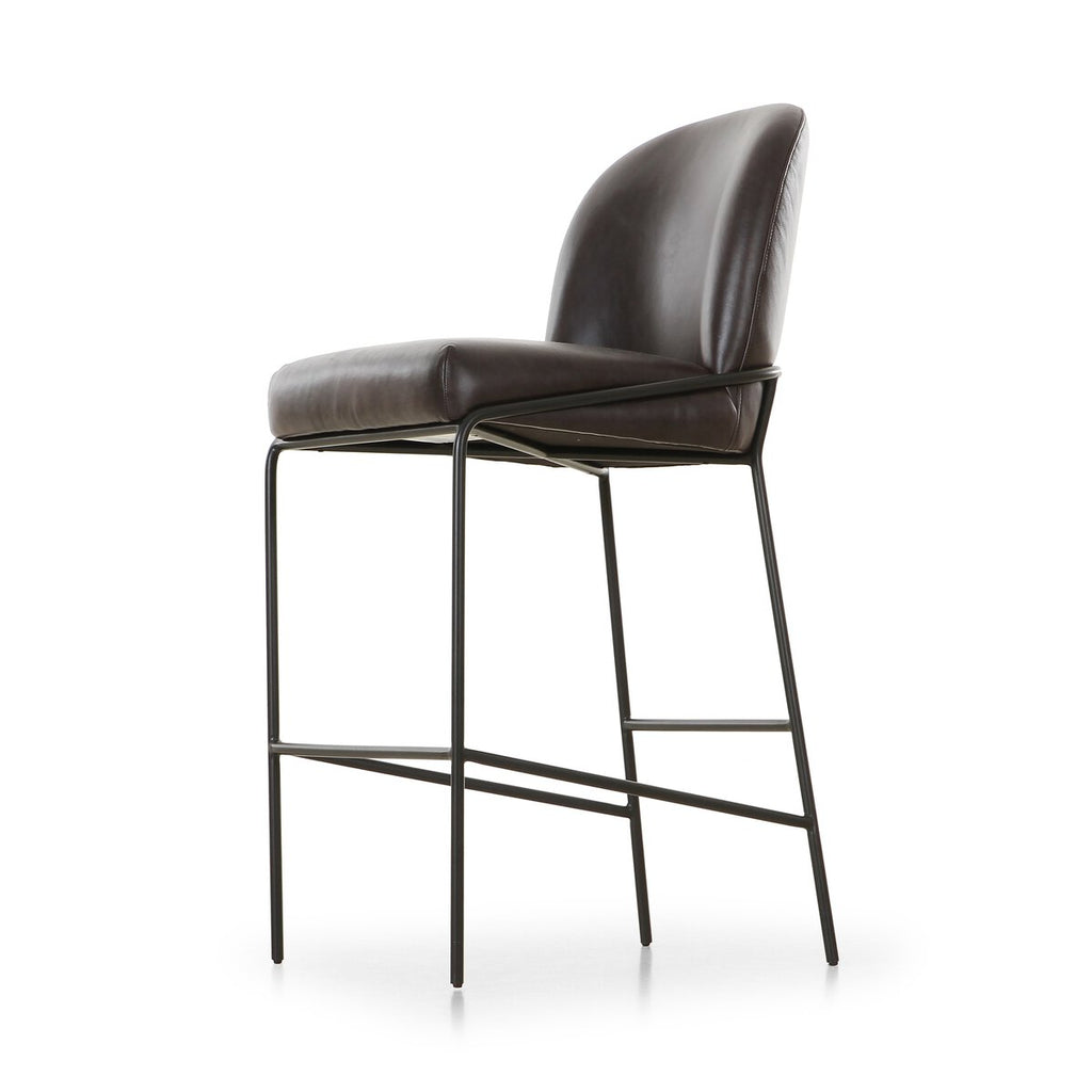 Astrud Cuero Top Negro Bar Stool