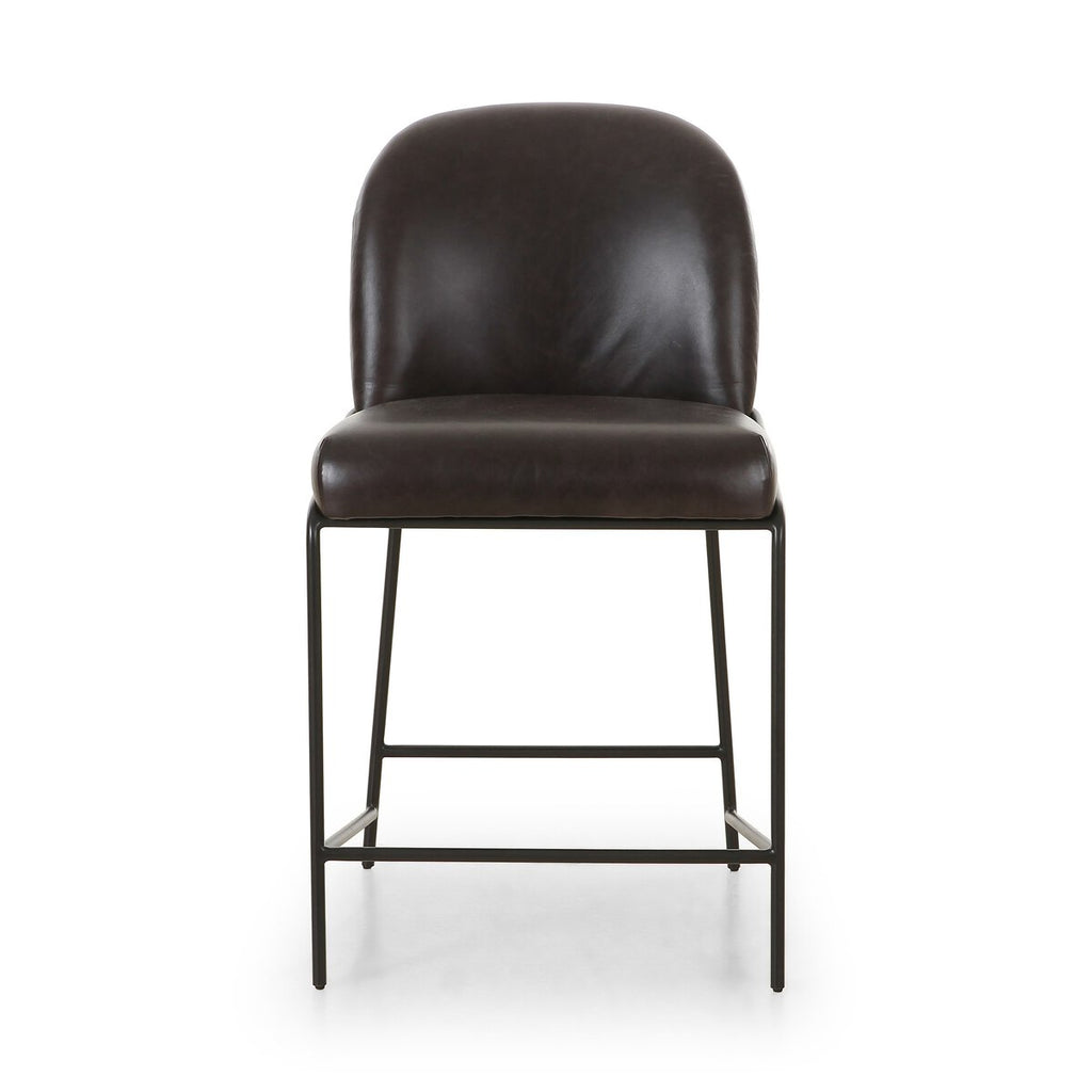 Astrud Cuero Top Negro Counter Stool