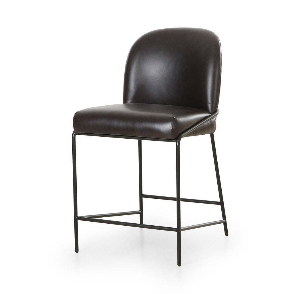 Astrud Cuero Top Negro Counter Stool