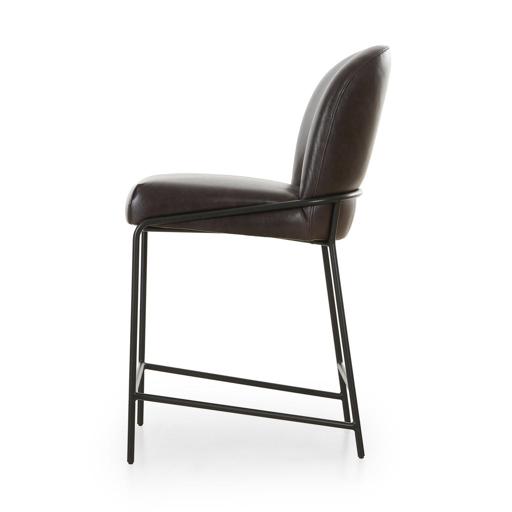 Astrud Cuero Top Negro Counter Stool