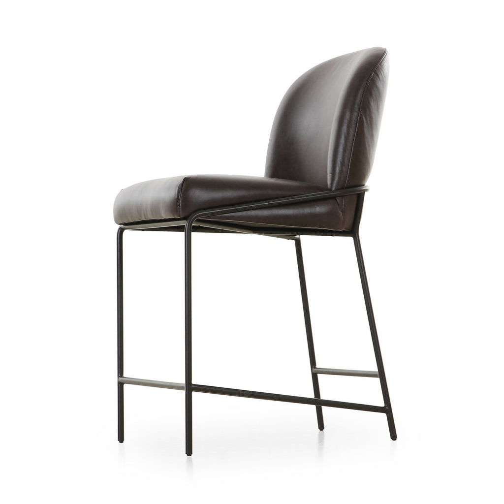 Astrud Cuero Top Negro Counter Stool