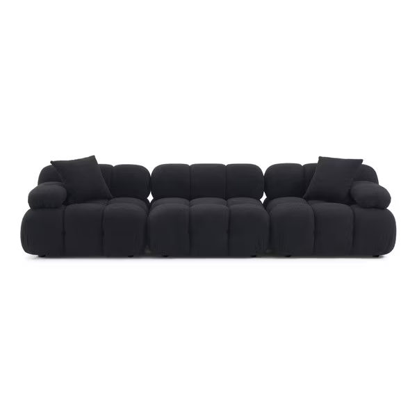 Calliope Shearling Negro Sofa Modular 3 piezas