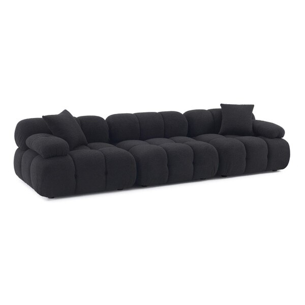 Calliope Shearling Negro Sofa Modular 3 piezas