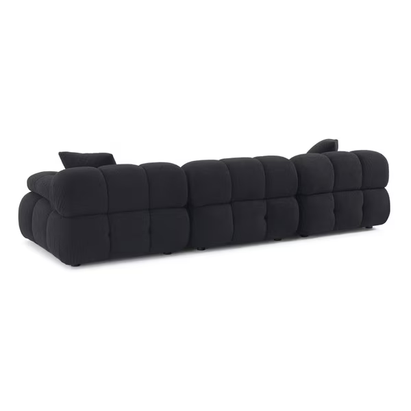 Calliope Shearling Negro Sofa Modular 3 piezas