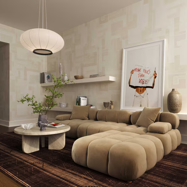 Calliope Velvet Cafe Sofa Seccional Modular 4 piezas