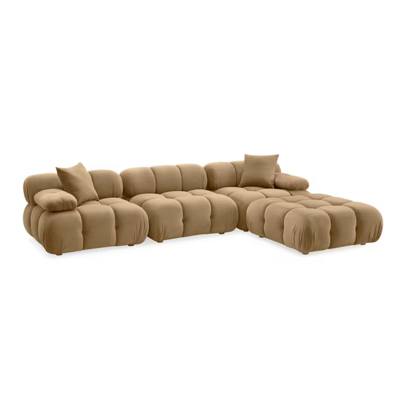 Calliope Velvet Cafe Sofa Seccional Modular 4 piezas
