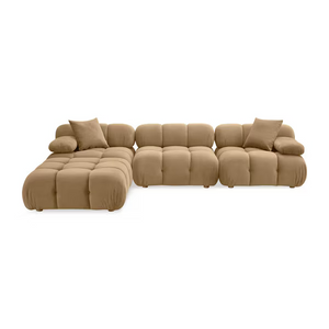 Calliope Velvet Cafe Sofa Seccional Modular 4 piezas