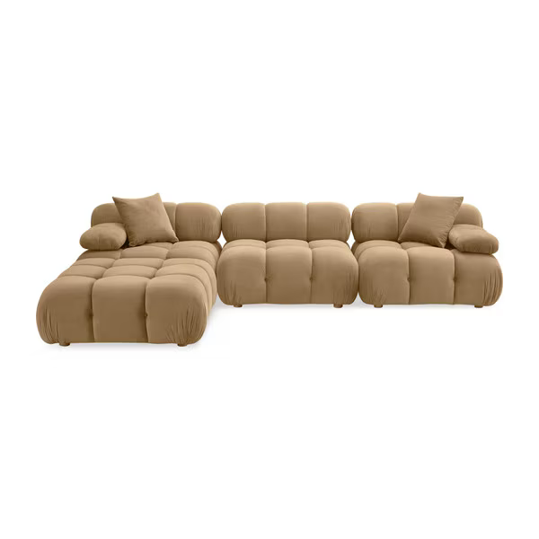 Calliope Velvet Cafe Sofa Seccional Modular 4 piezas
