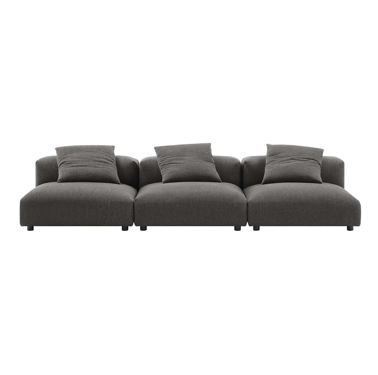 Solace Charcoal Sofa Modular 3 piezas