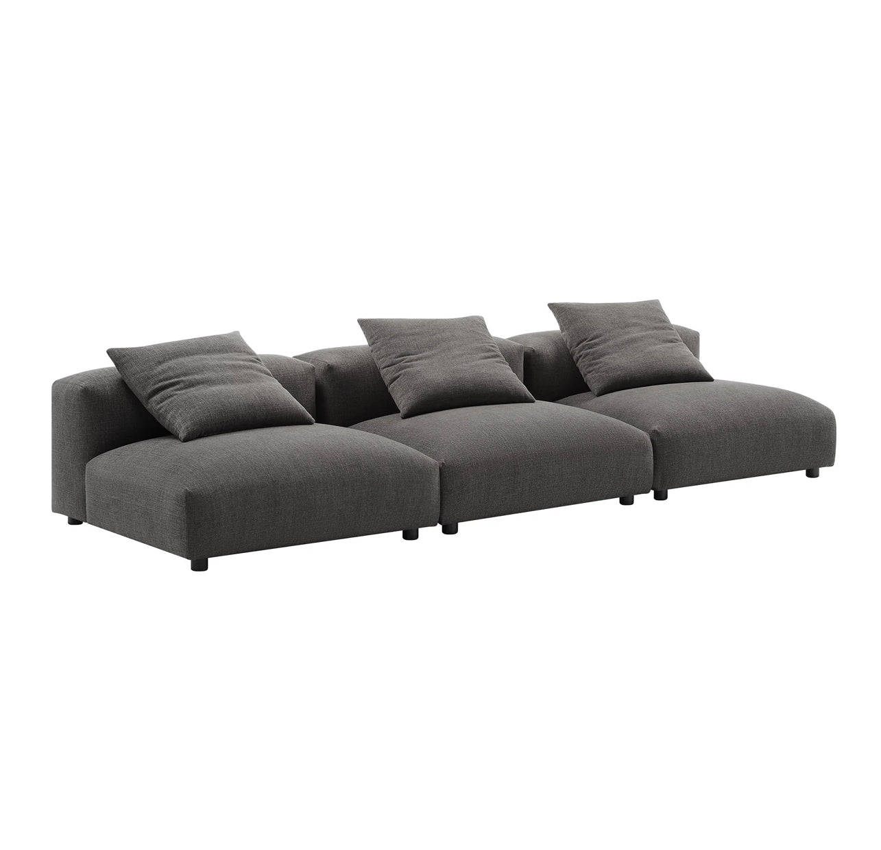 Solace Charcoal Sofa Modular 3 piezas