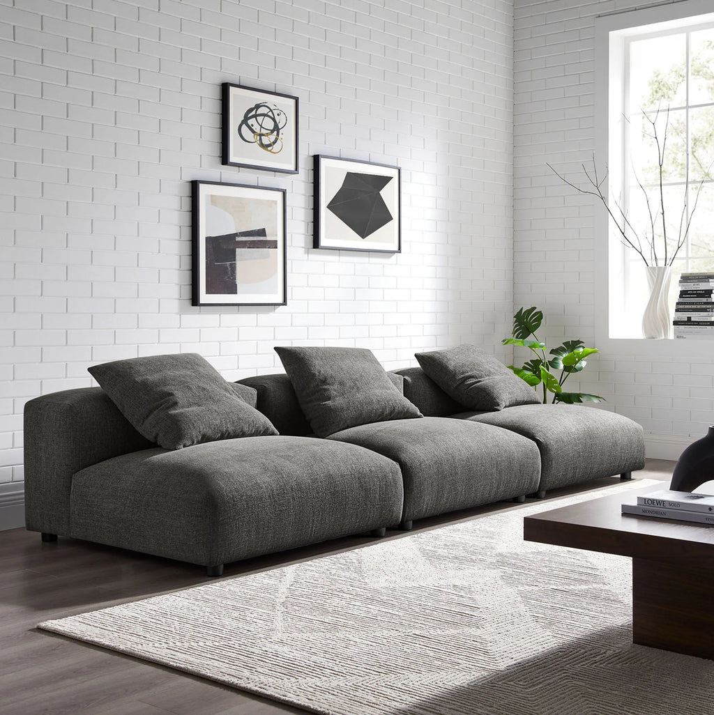 Solace Charcoal Sofa Modular 3 piezas