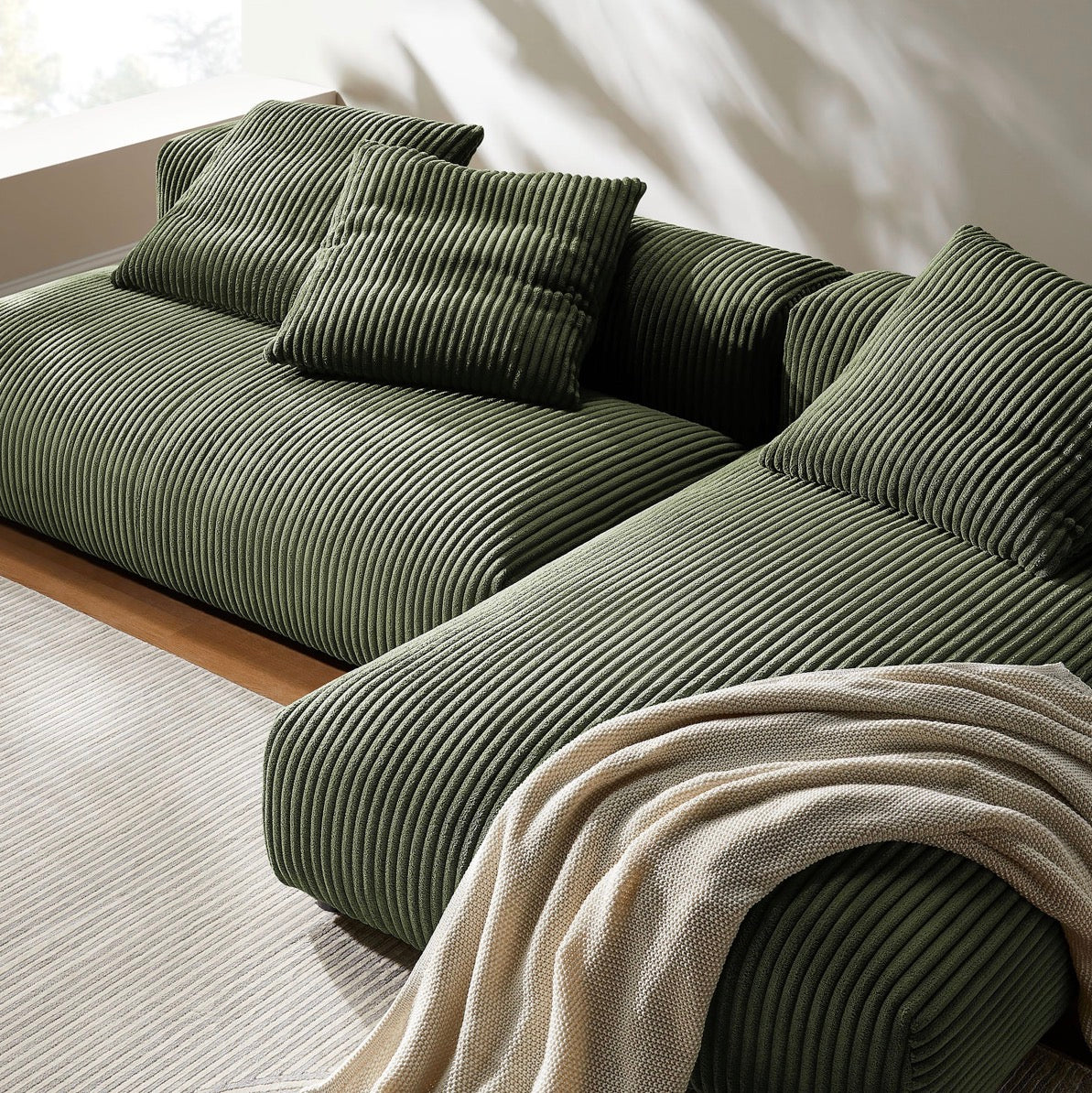 Solace Pana Verde Sofa Modular Seccional 2 piezas