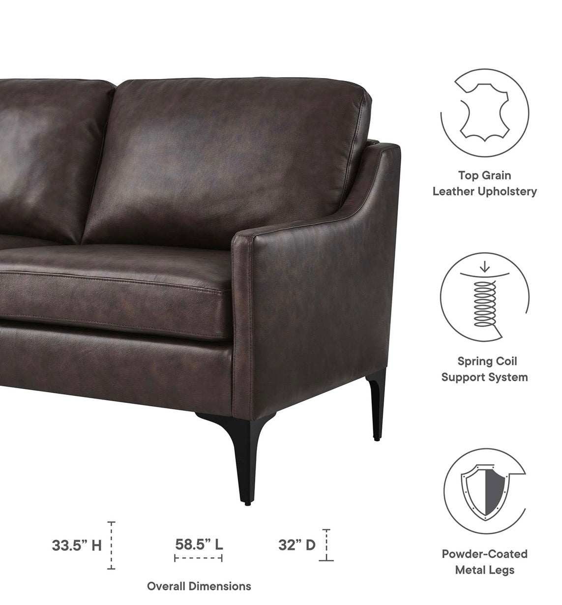 Corland Cafe Cuero Loveseat