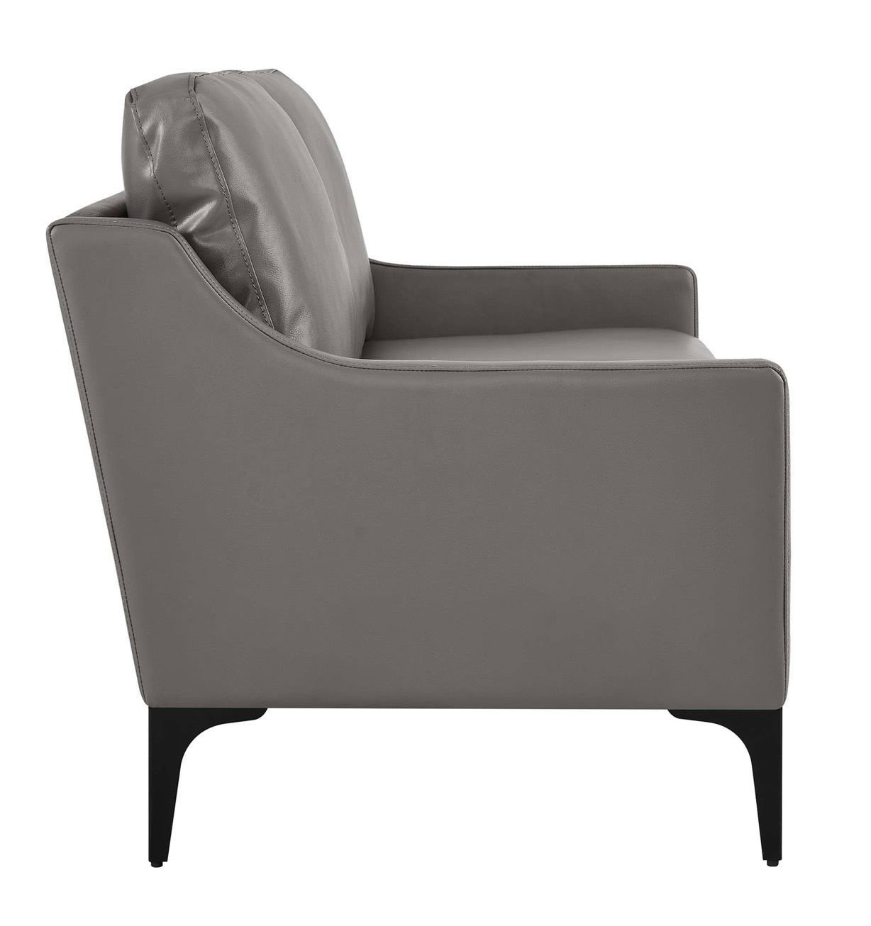 Corland Gris Cuero Loveseat