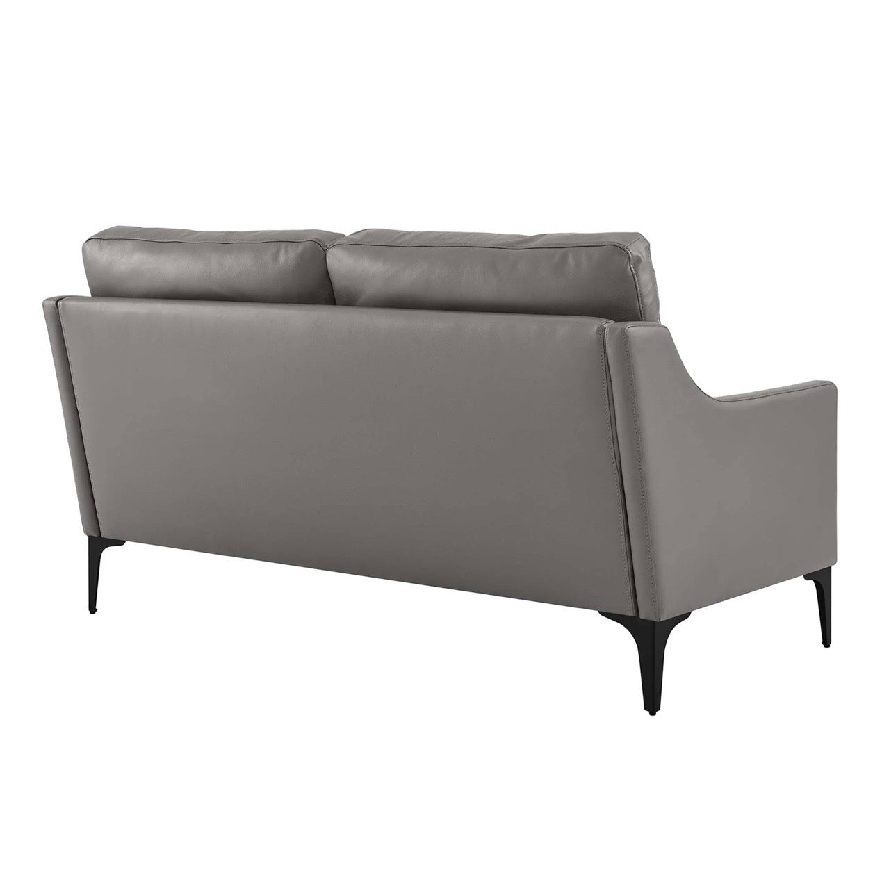 Corland Gris Cuero Loveseat