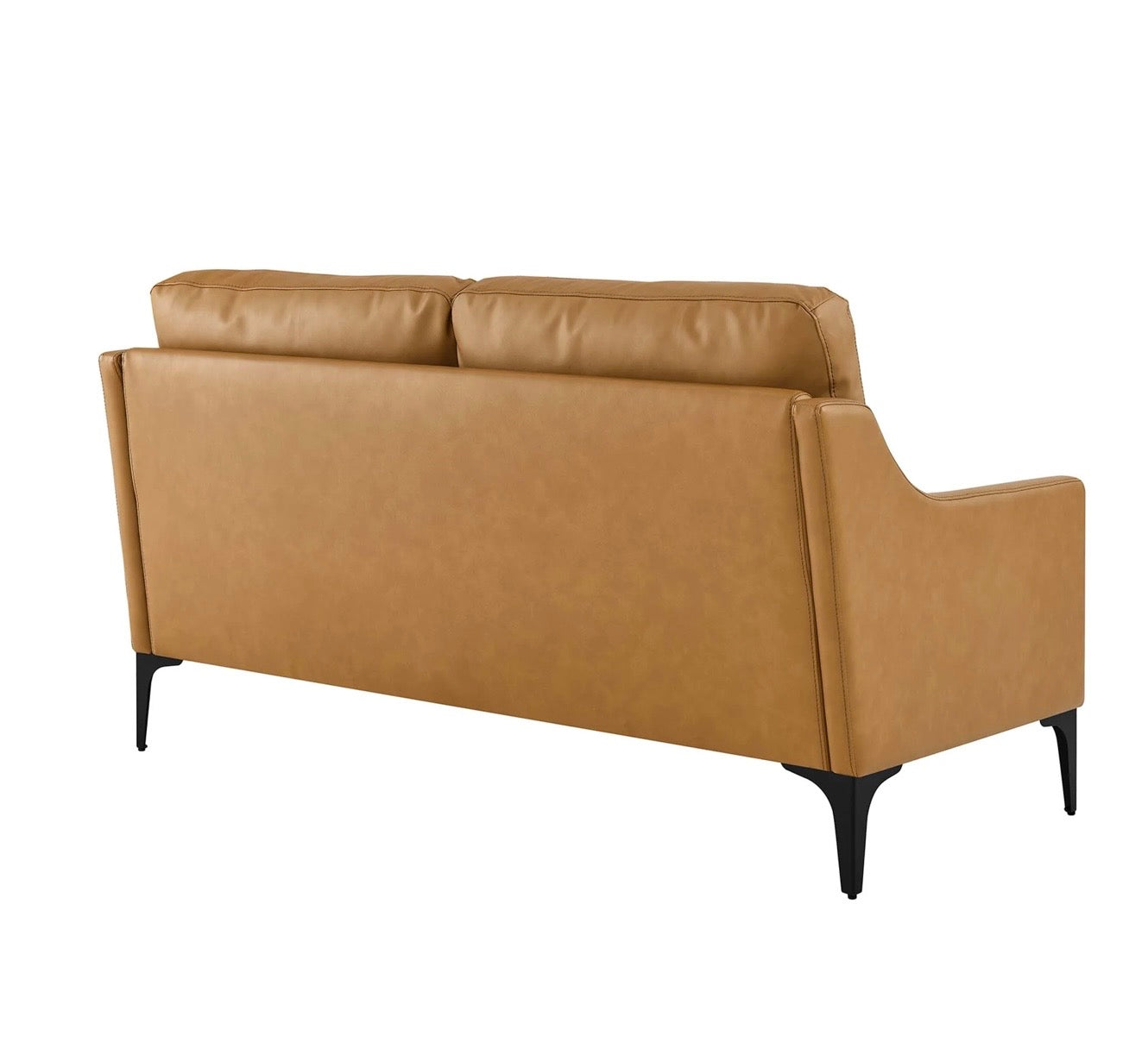 Corland Camello Cuero Loveseat