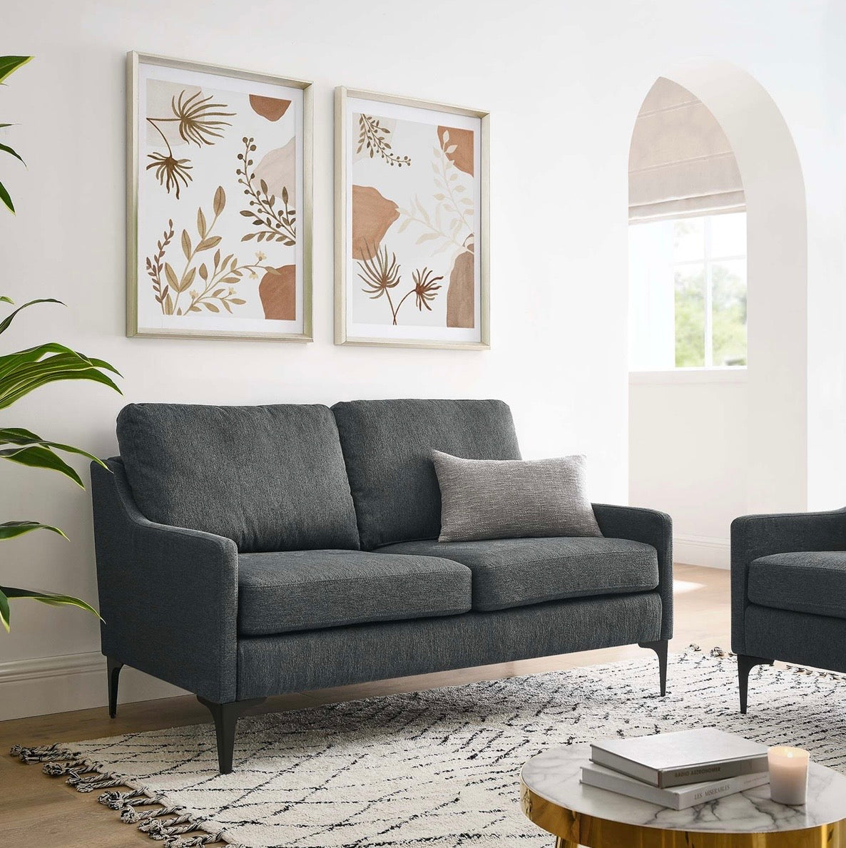 Corland Gris Oscuro Loveseat