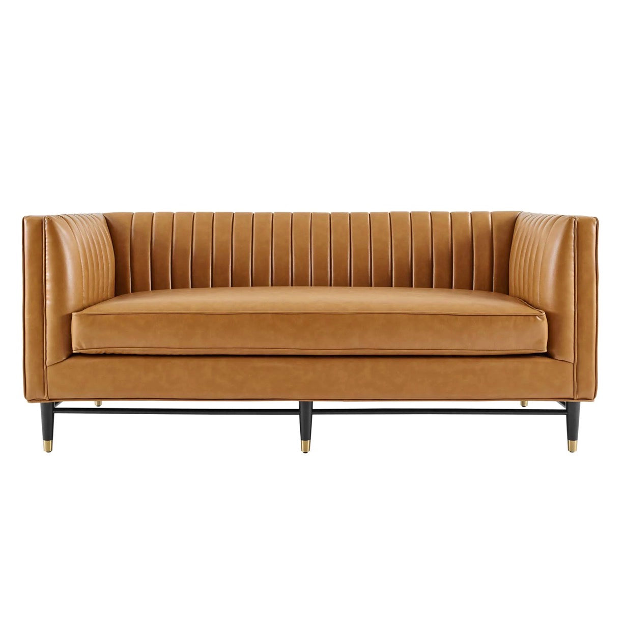 Davote Camello Cuero Vegano Loveseat