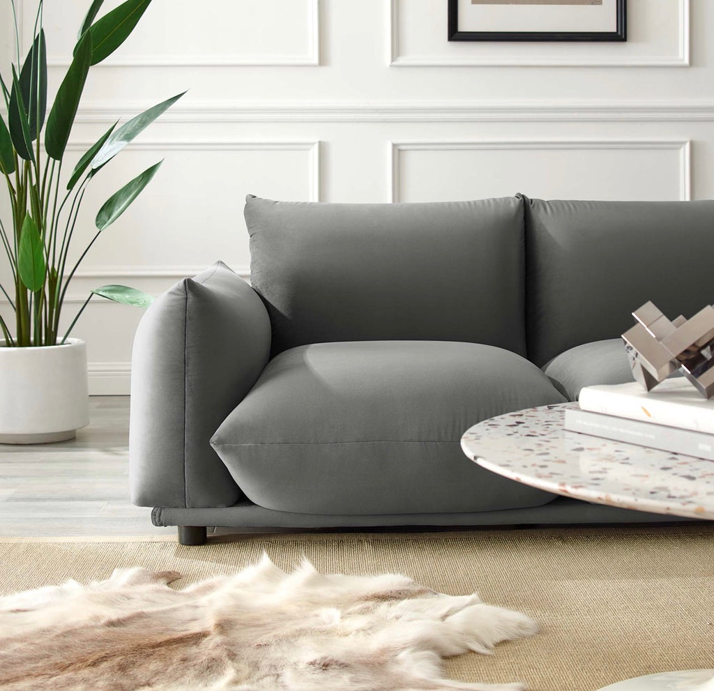 Copious Terciopelo Gris Loveseat