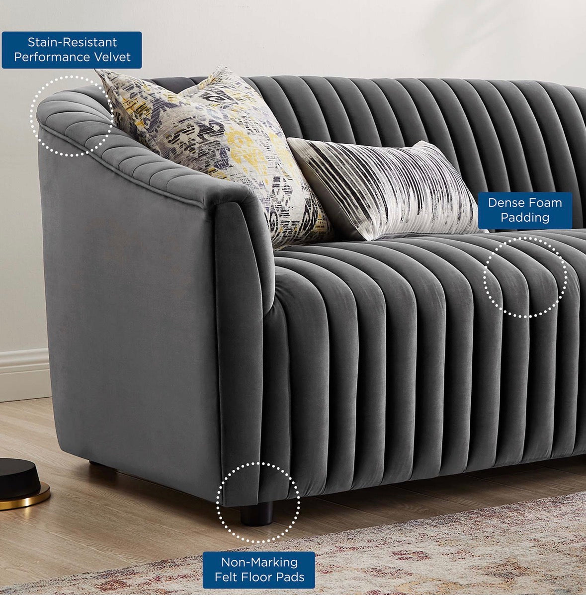 Announce Terciopelo Gris Loveseat