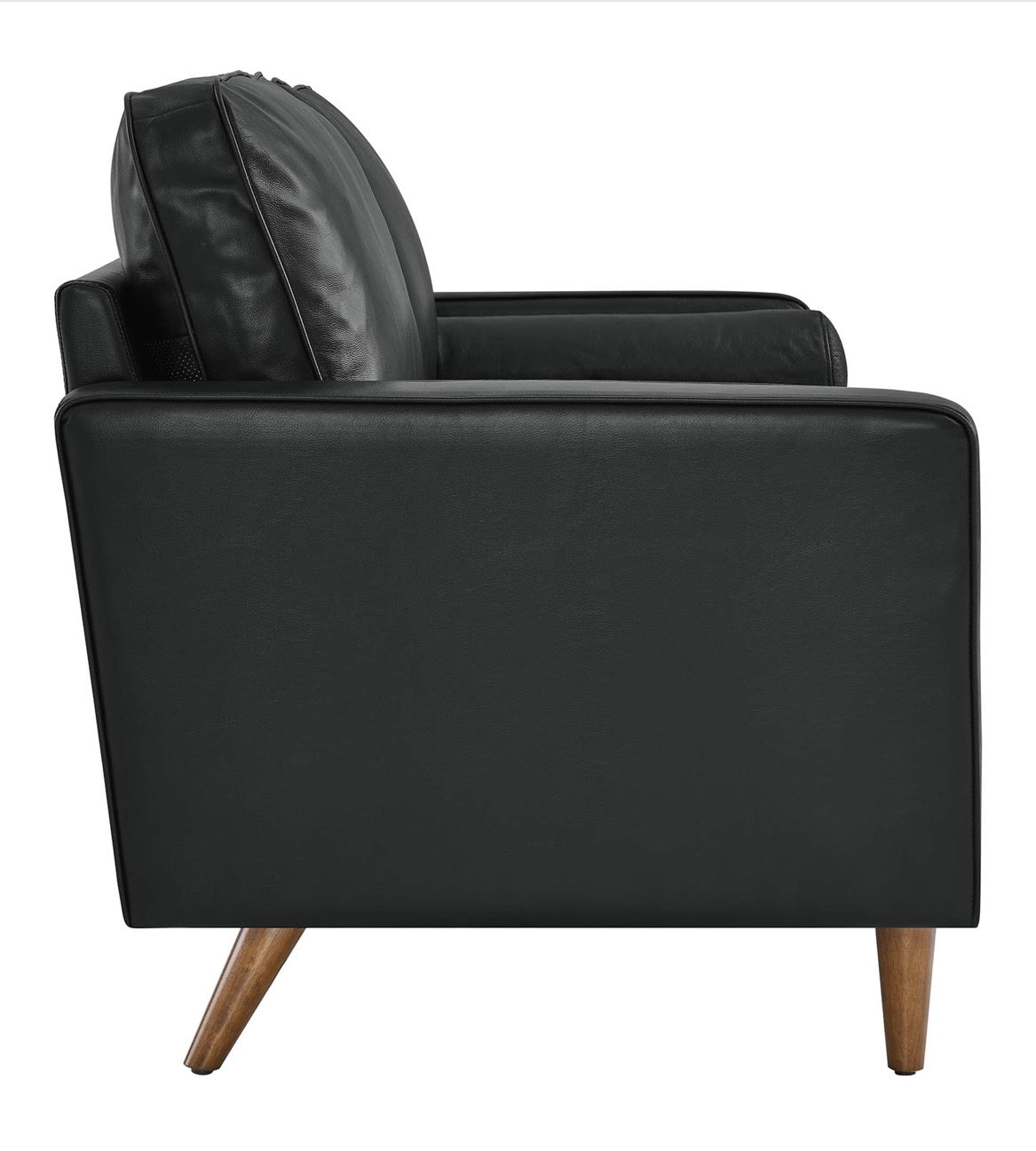 Valour Negro Cuero Loveseat