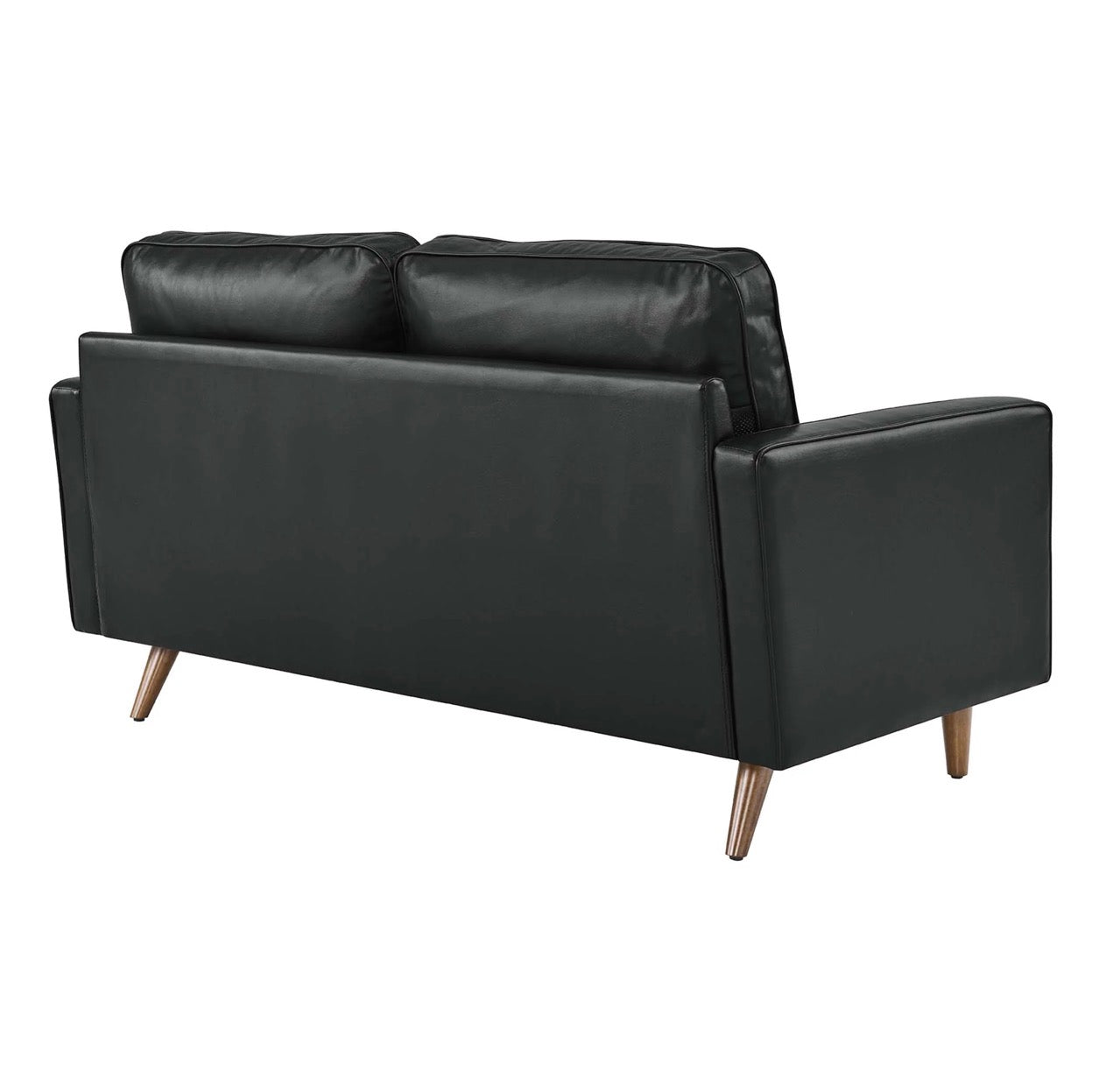 Valour Negro Cuero Loveseat