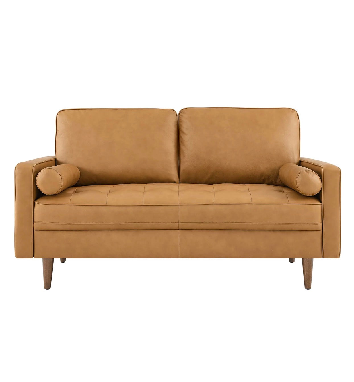 Valour Camello Cuero Loveseat