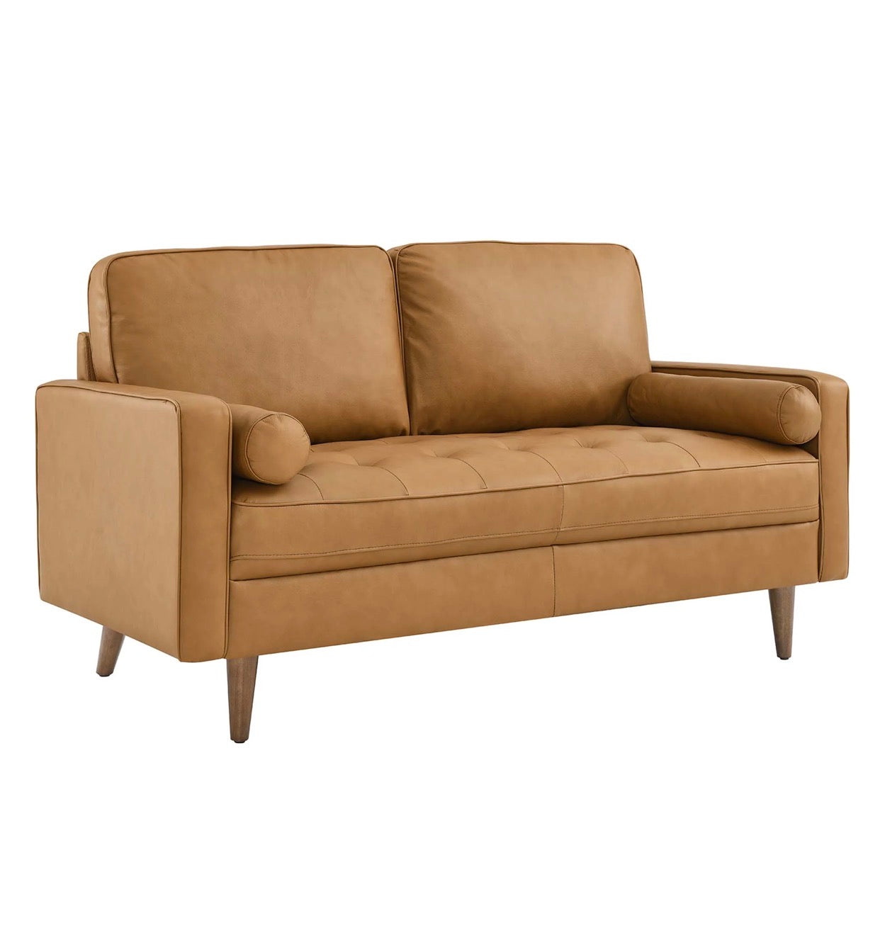 Valour Camello Cuero Loveseat