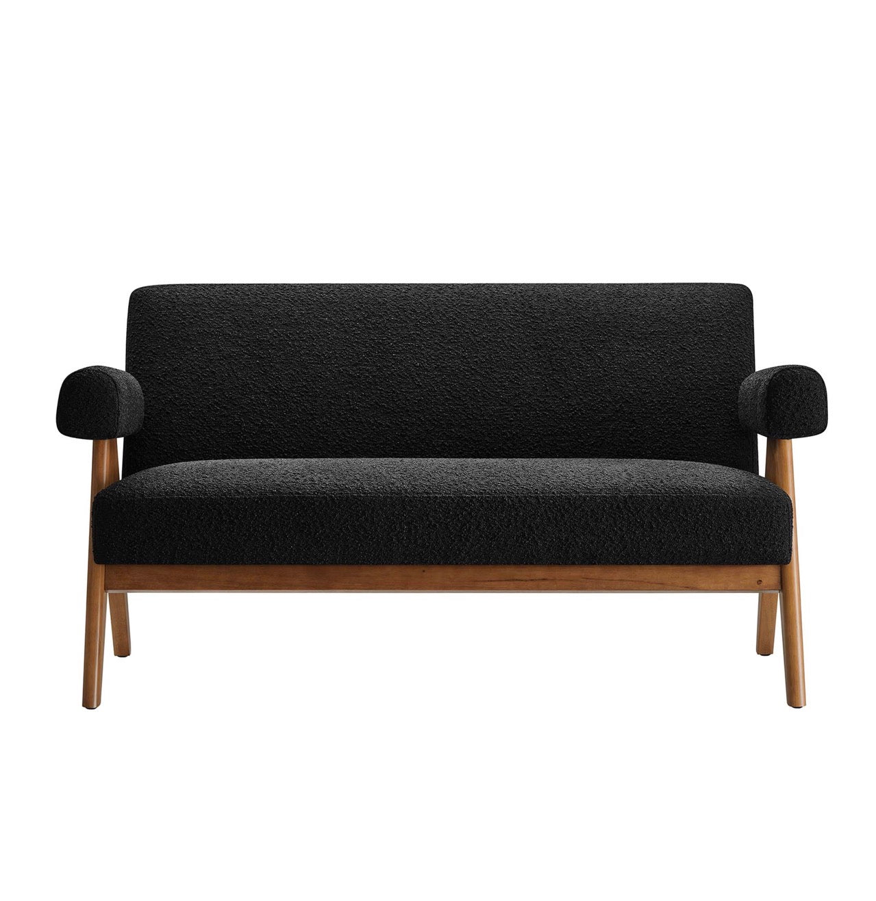 Lyra Boucle Negro Loveseat